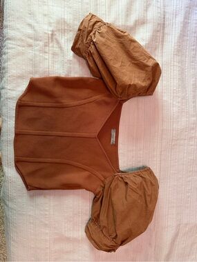 Anthropologie Rust Brown Knit Bodice Top
